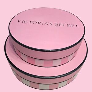 Victoria's Secret Pink and White Striped Gift Boxes